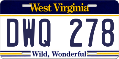 WV license plate DWQ278