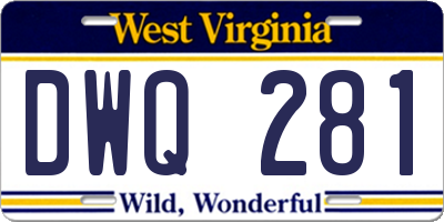 WV license plate DWQ281