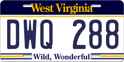 WV license plate DWQ288