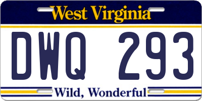WV license plate DWQ293