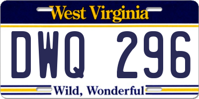 WV license plate DWQ296