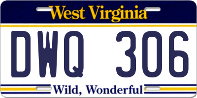 WV license plate DWQ306