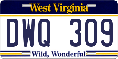WV license plate DWQ309