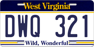 WV license plate DWQ321