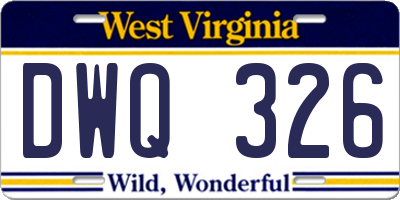 WV license plate DWQ326