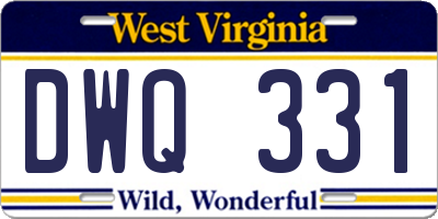 WV license plate DWQ331