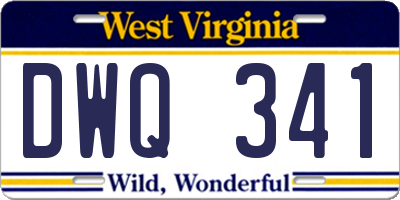 WV license plate DWQ341