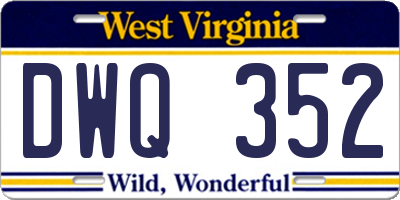 WV license plate DWQ352