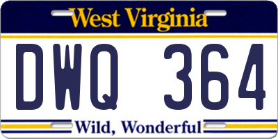 WV license plate DWQ364