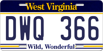 WV license plate DWQ366