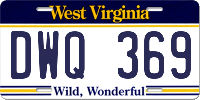 WV license plate DWQ369
