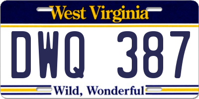 WV license plate DWQ387