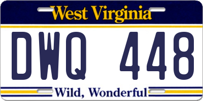 WV license plate DWQ448