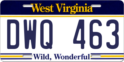 WV license plate DWQ463