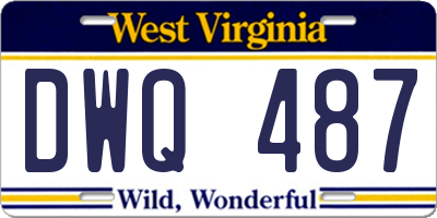 WV license plate DWQ487