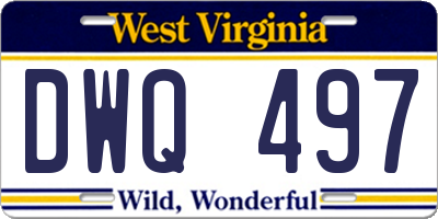 WV license plate DWQ497