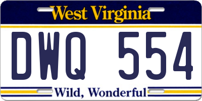 WV license plate DWQ554