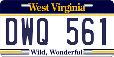 WV license plate DWQ561