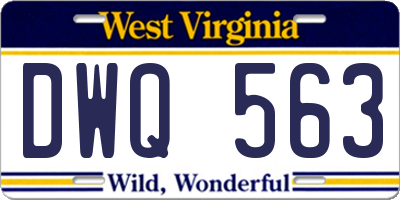 WV license plate DWQ563