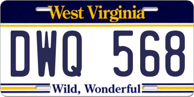 WV license plate DWQ568