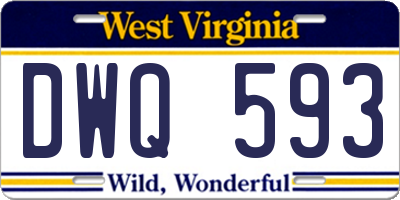 WV license plate DWQ593