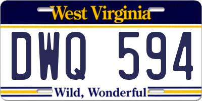 WV license plate DWQ594