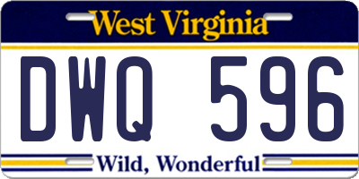 WV license plate DWQ596
