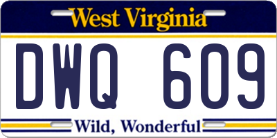 WV license plate DWQ609
