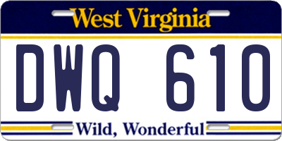 WV license plate DWQ610