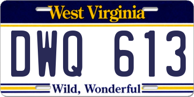 WV license plate DWQ613