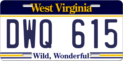 WV license plate DWQ615