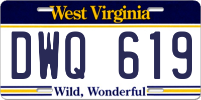 WV license plate DWQ619