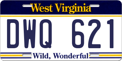 WV license plate DWQ621