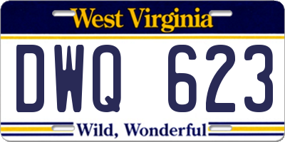 WV license plate DWQ623