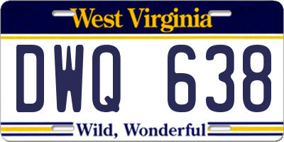 WV license plate DWQ638