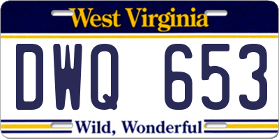 WV license plate DWQ653