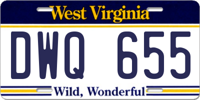 WV license plate DWQ655