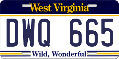 WV license plate DWQ665