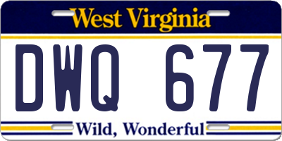 WV license plate DWQ677