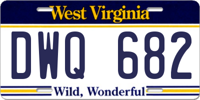 WV license plate DWQ682