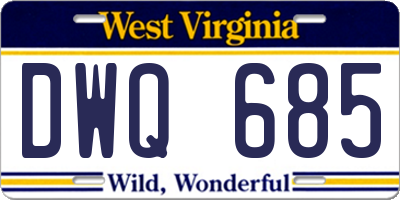 WV license plate DWQ685