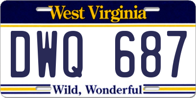 WV license plate DWQ687