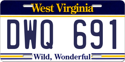 WV license plate DWQ691