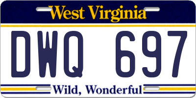 WV license plate DWQ697
