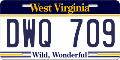 WV license plate DWQ709