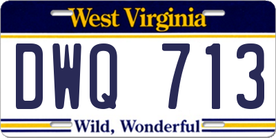 WV license plate DWQ713
