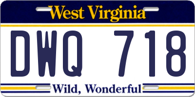 WV license plate DWQ718