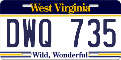 WV license plate DWQ735