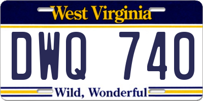 WV license plate DWQ740