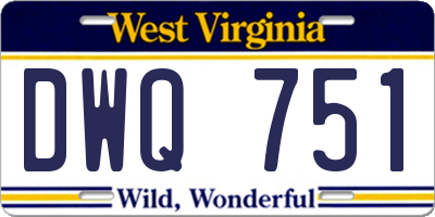 WV license plate DWQ751